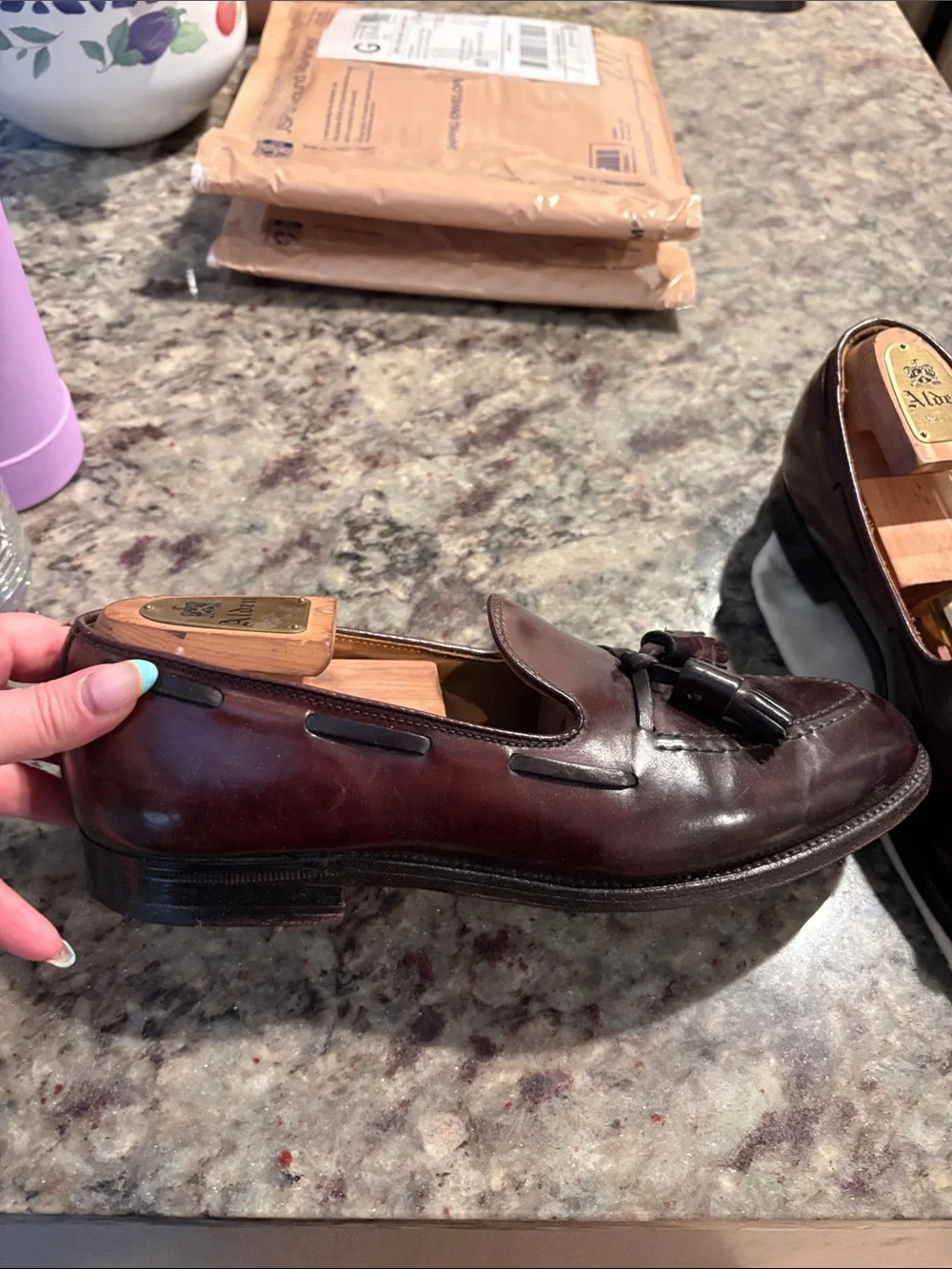 Alden Men’s Tassel Loafers in Burgundy Brown